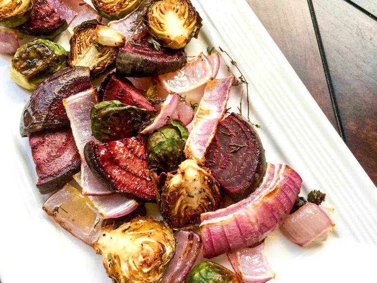 Roasted Red Beets & Brussels Sprouts