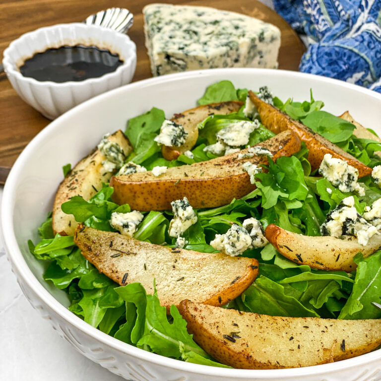 Roasted Pear and Blue Cheese Salad