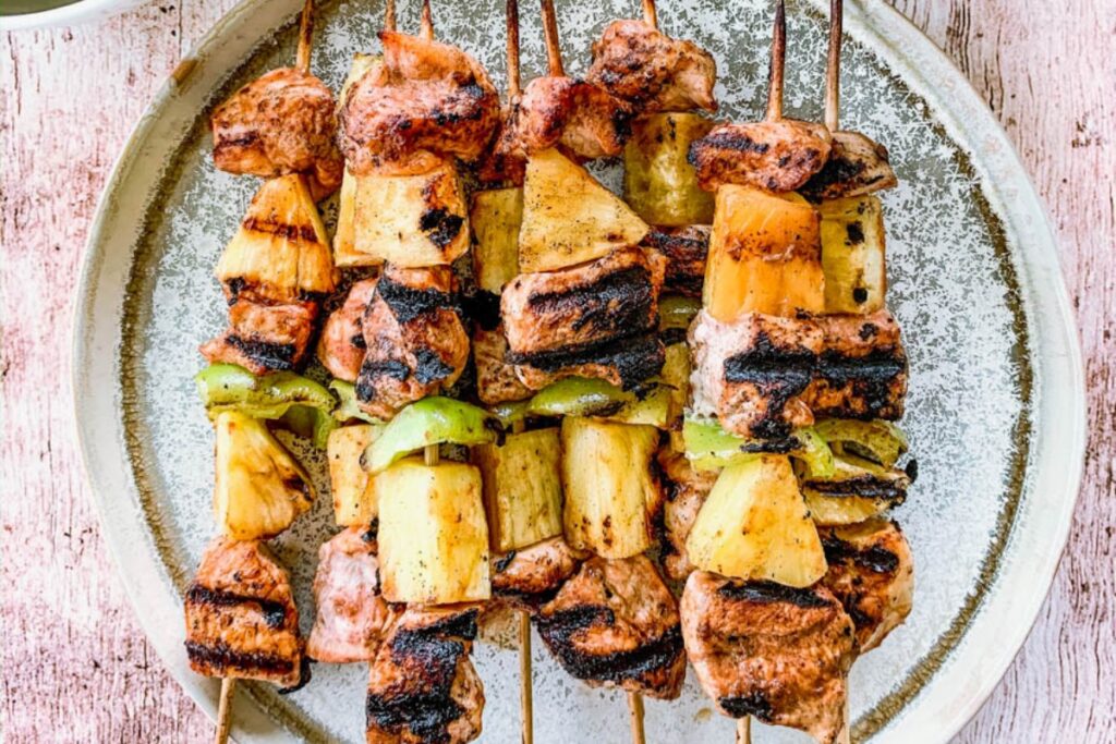 BBQ Chicken Pineapple Kabobs