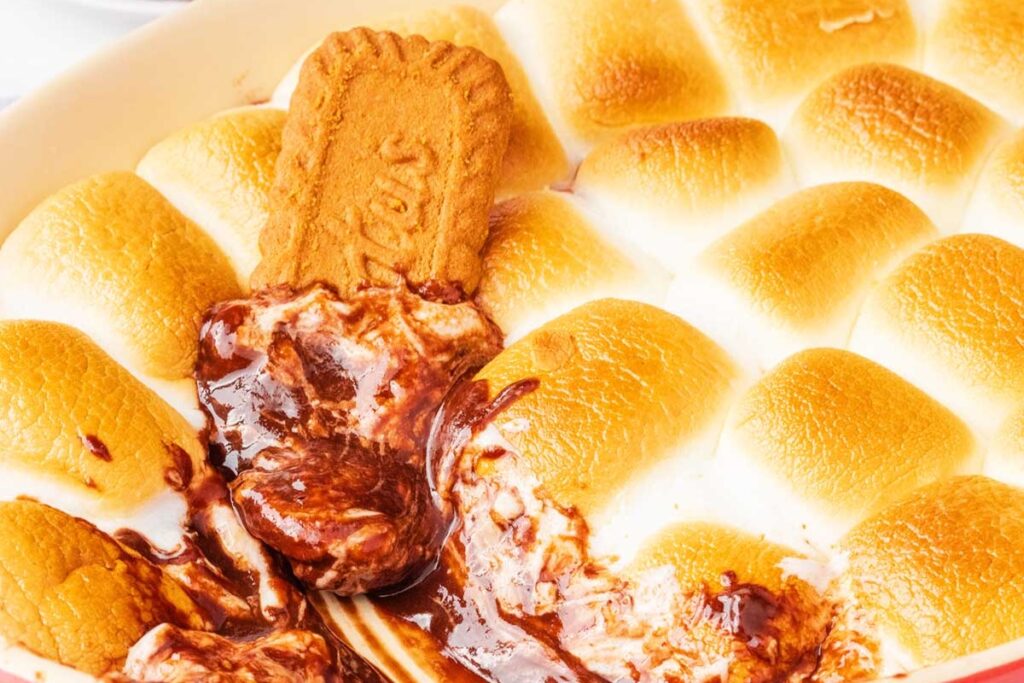 A pan of Baked S'Mores Dip