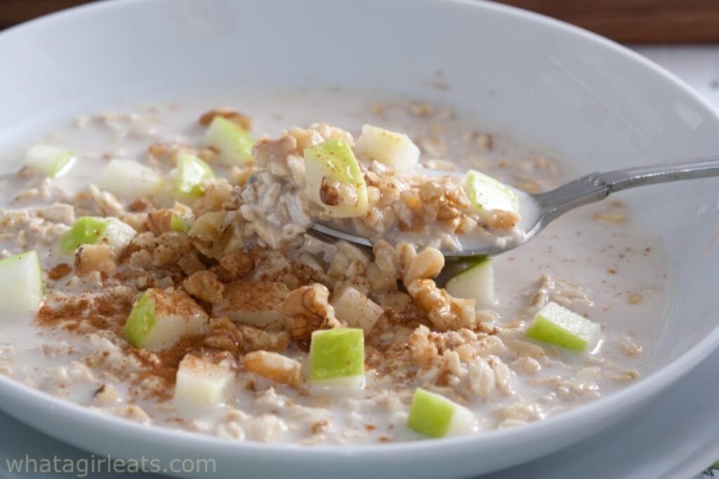 A bowl of Bircher Muesli Overnight Oats