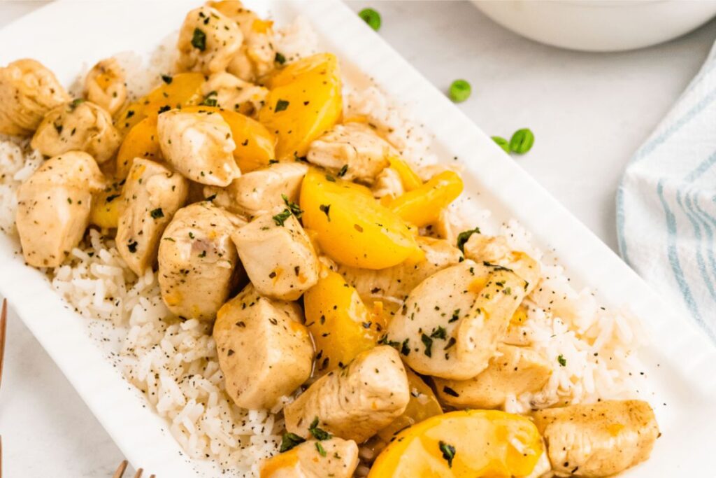 Chicken and peaches