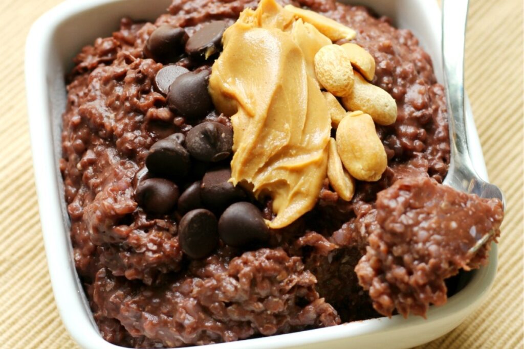 Chocolate Peanut Buckwheat Cereal in a bowl