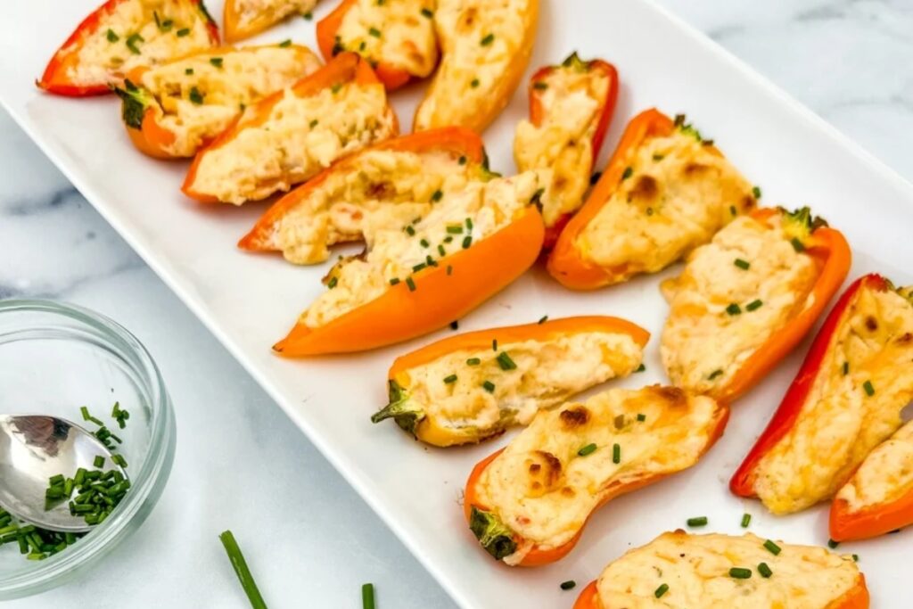 Cream Cheese Stuffed Peppers in a plate