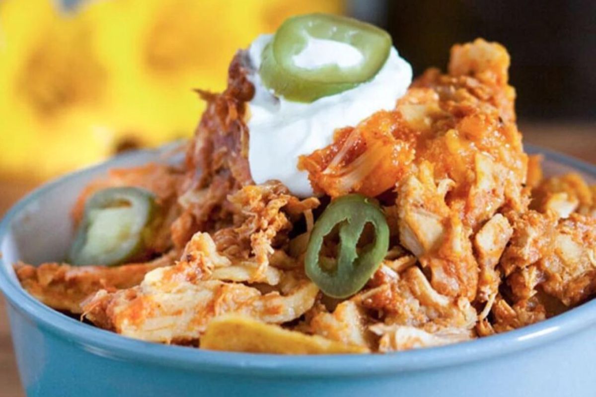 Crockpot Chicken Enchiladas Casserole