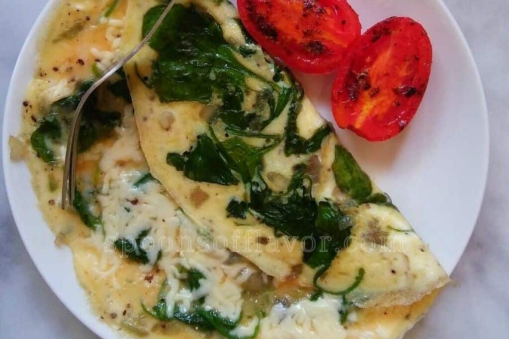 Easy Spinach Omelette Recipe with Cheese