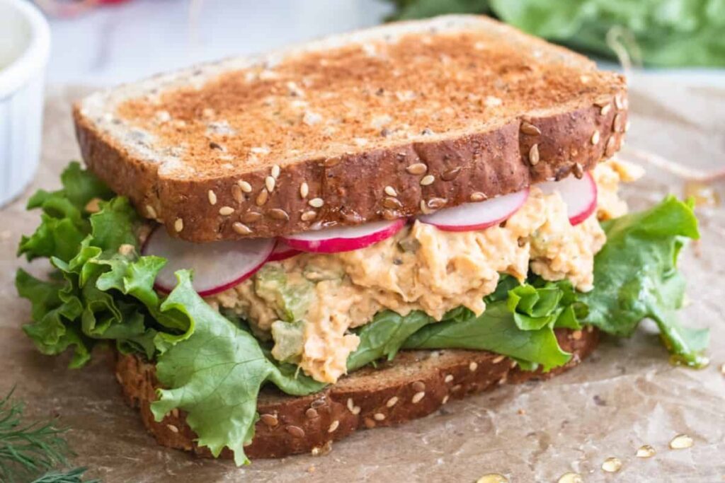 Harissa Chickpea Smash Sandwich