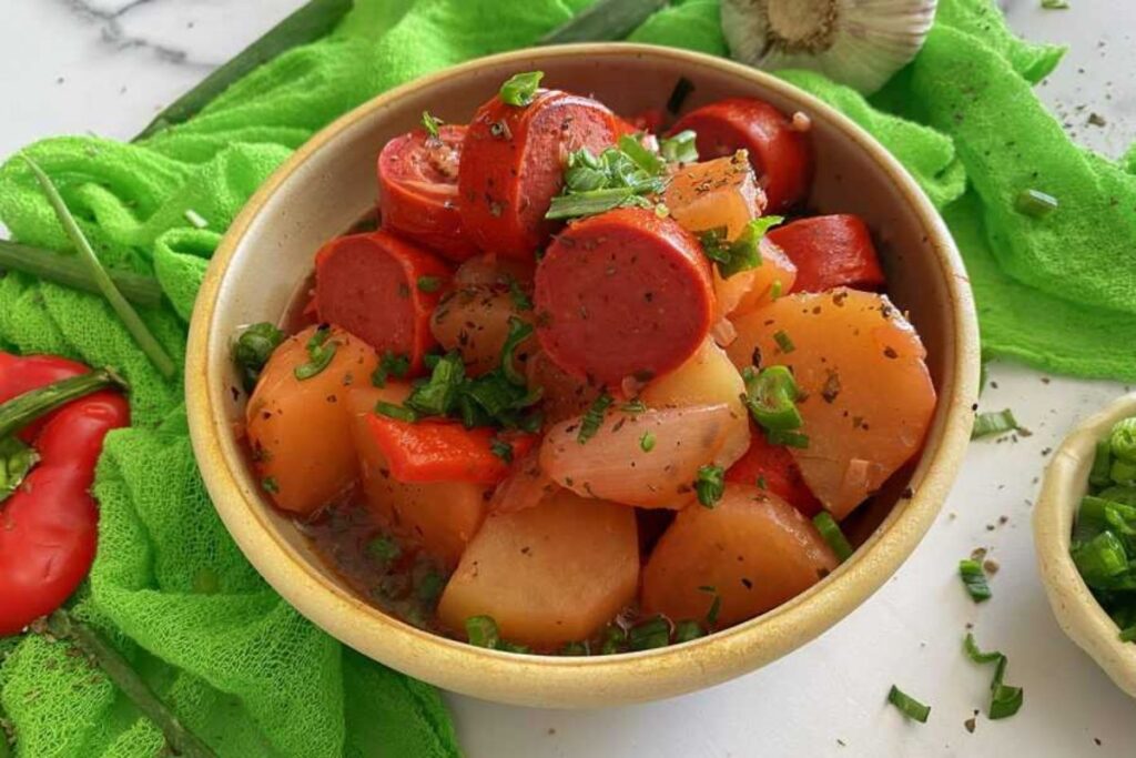 A bowl of Instant Pot Sausage And Potatoes