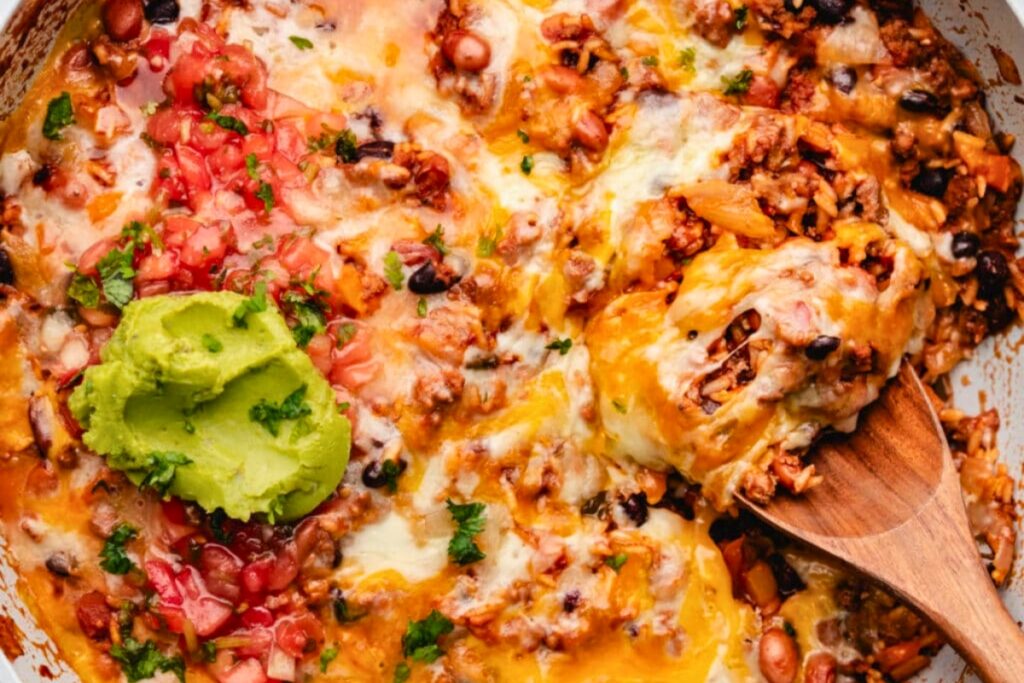 Saucy Mexican Beef And Rice Skillet 