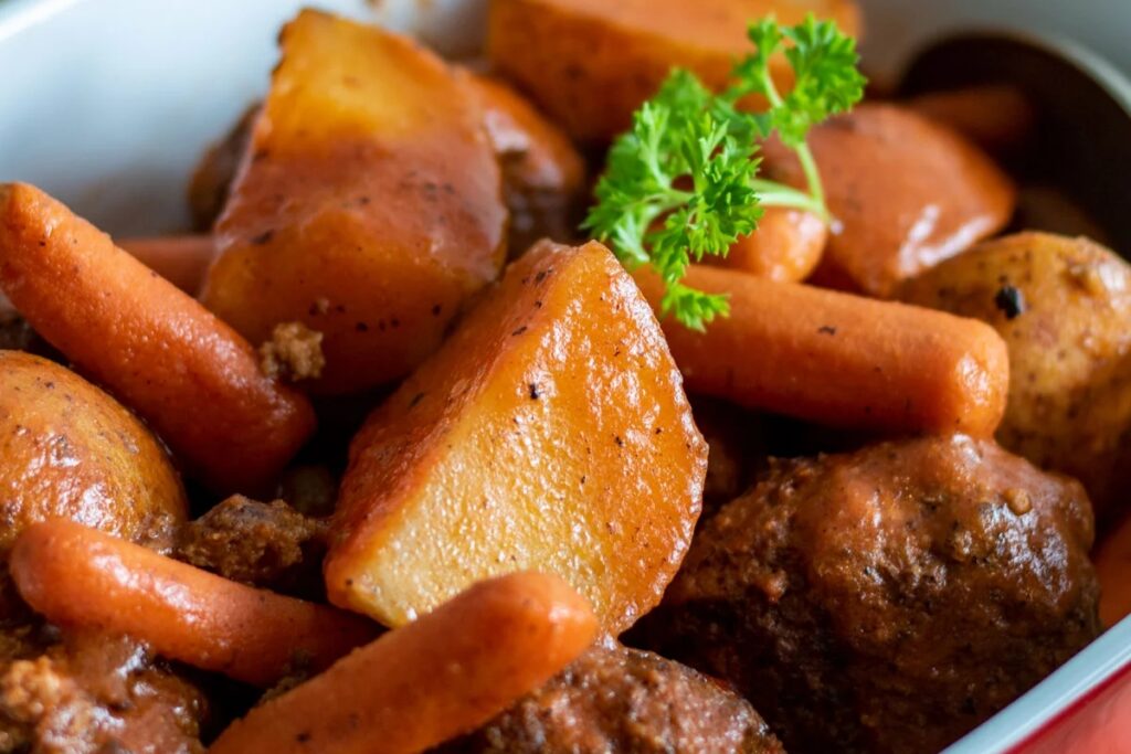 Oven Braised Meatball Stew