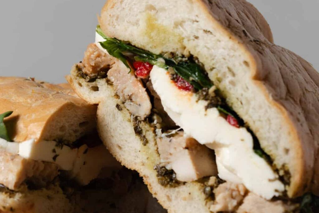 Pressed Sandwich with Pesto & Chicken