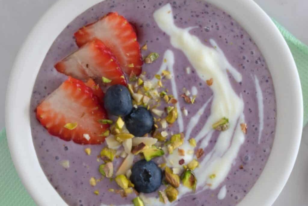 Purple Smoothie Bowl in a bowl