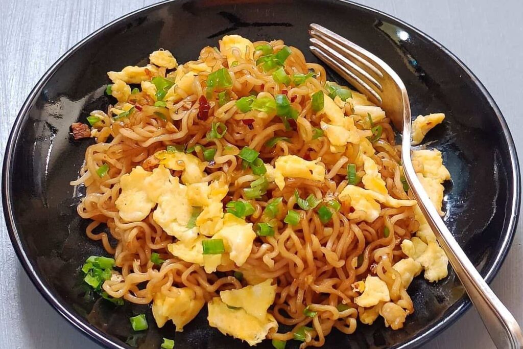 A bowl of Ramen Scrambled Eggs