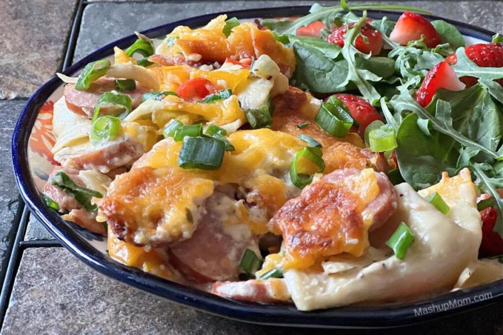 Sausage, Peppers, & Onions Pierogi Casserole