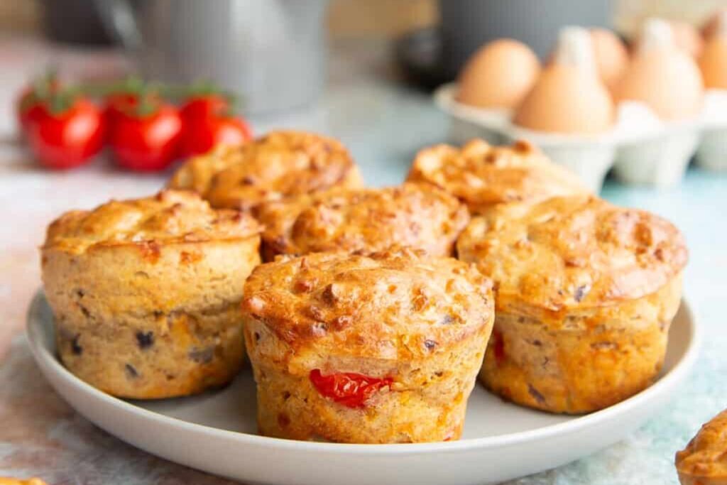 A plate of Savory Breakfast Muffins 