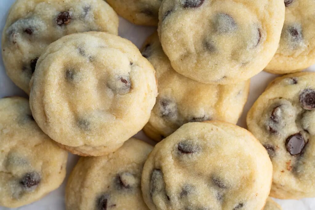 Pieces of Soft Chocolate Chip Sugar Cookies