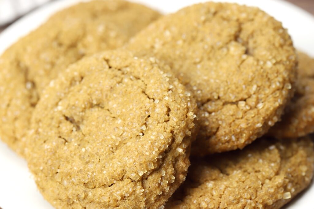 a A plate of Soft Molasses Cookies