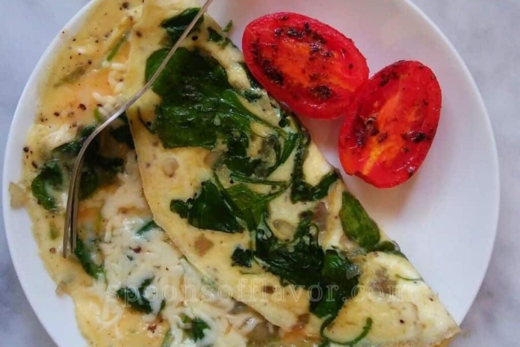 Spinach Omelette Recipe with Cheese