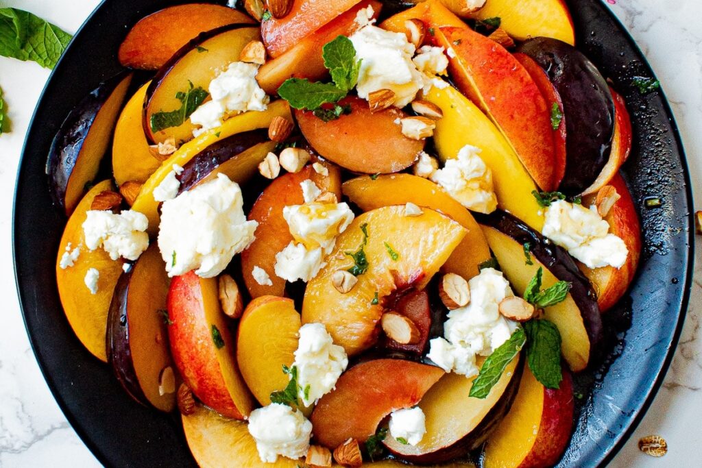 Summer Stone Fruit Salad with Goat Cheese 