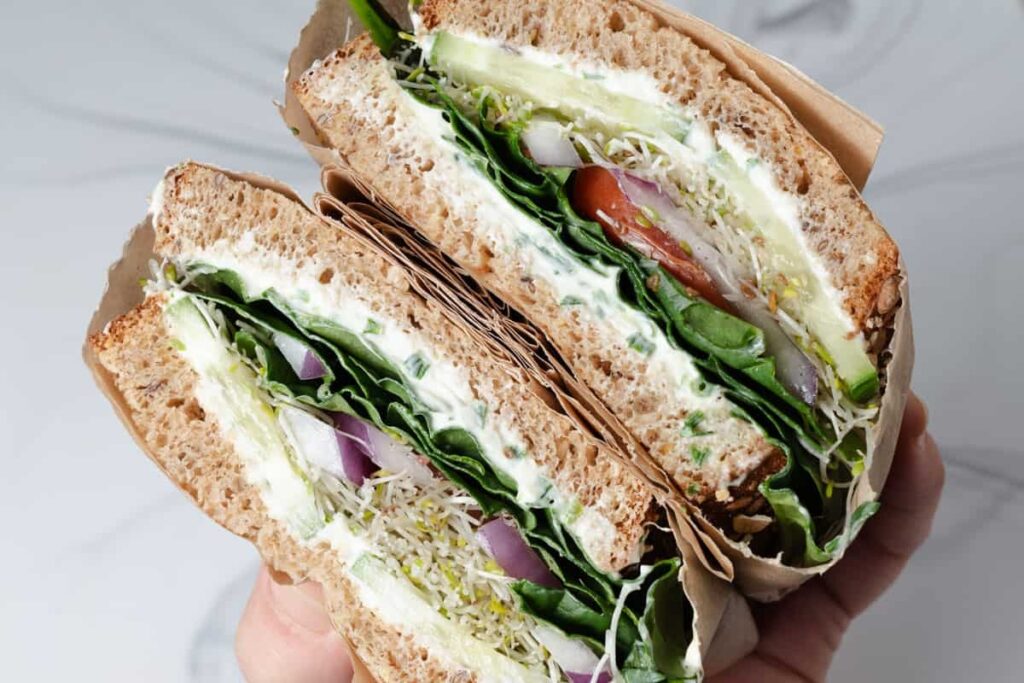 The Best Cream Cheese Veggie Sandwich