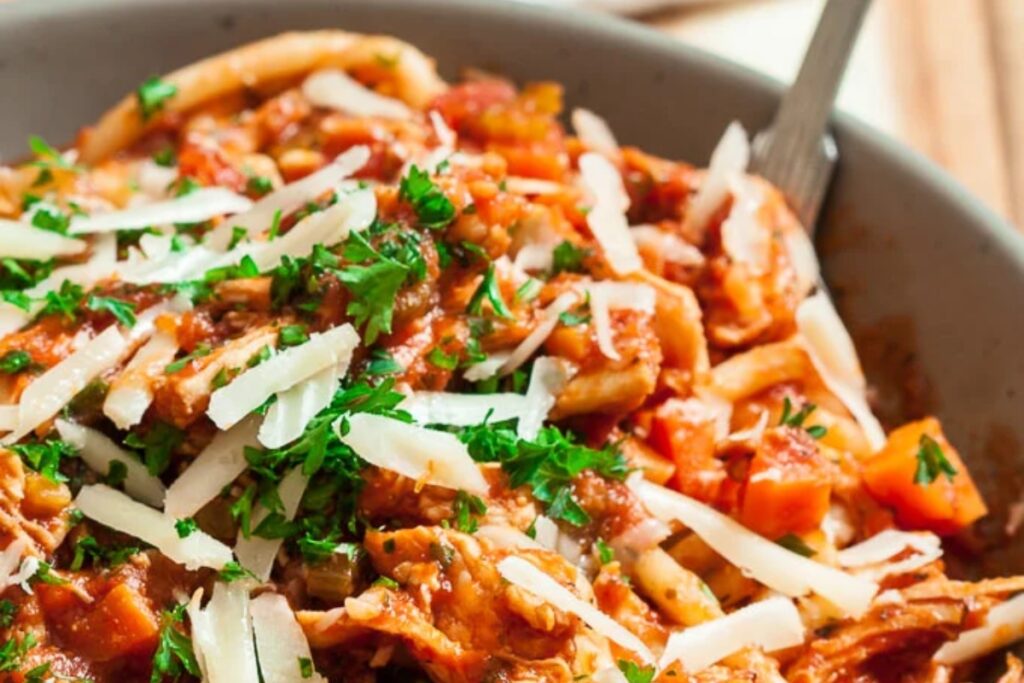 A pan of Turkey Bolognese
