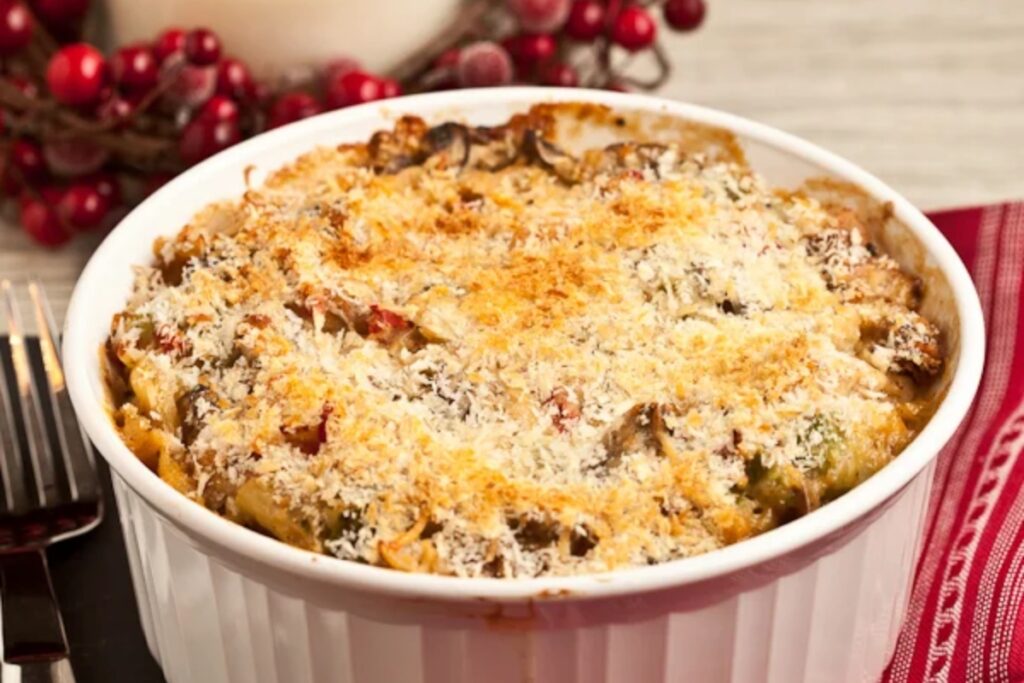 A bowl of Turkey or Chicken Tetrazzini