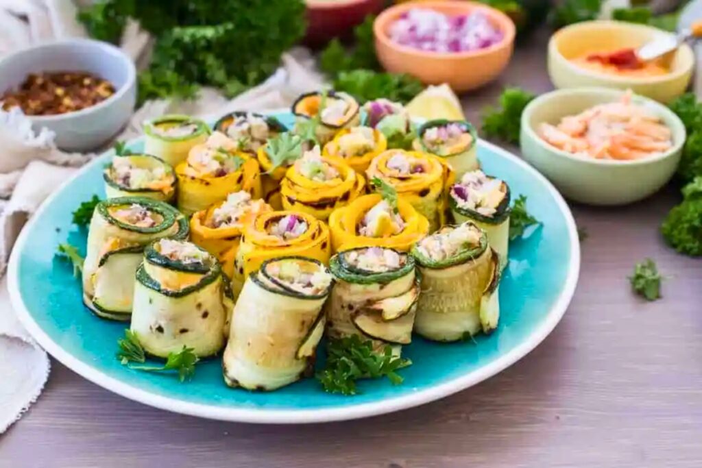 Zucchini Rolls With Snow Crab 