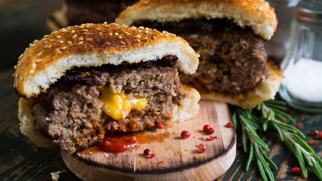 cheese-stuffed burger