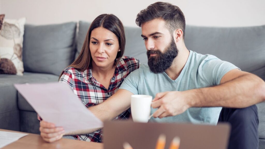 couple doing budget together