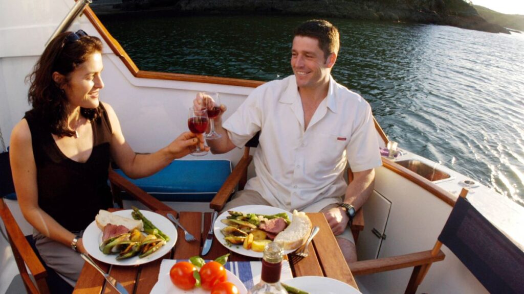 couple on a boat