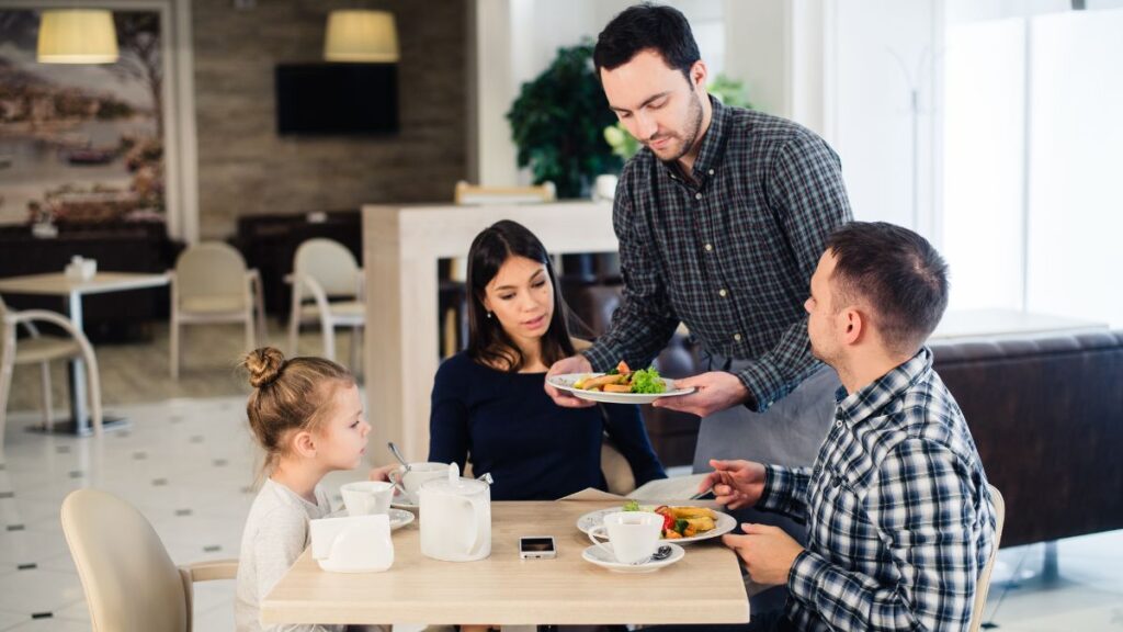 family eating out