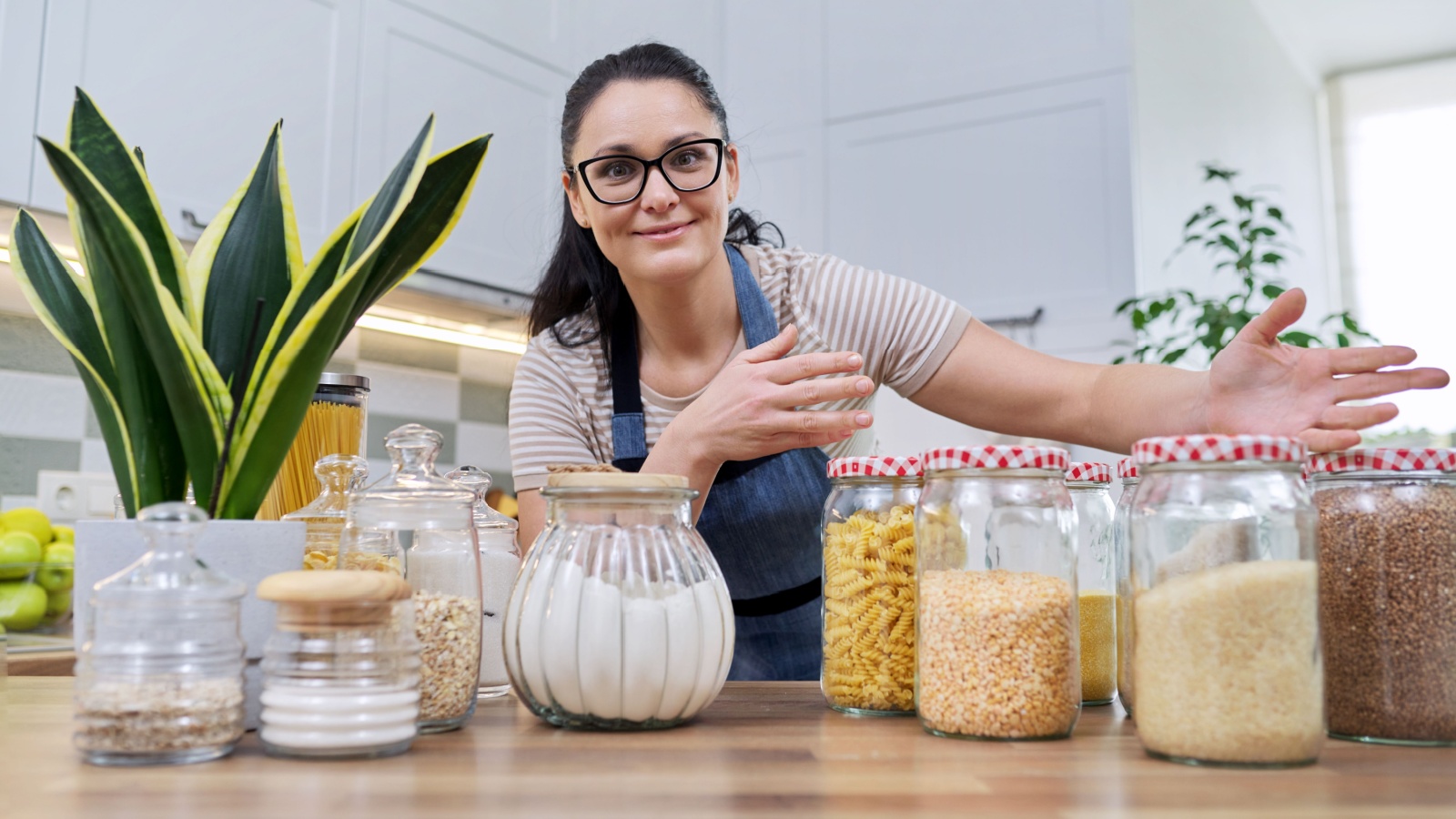 food in jars pantry storage