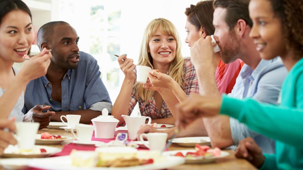 friends eating together