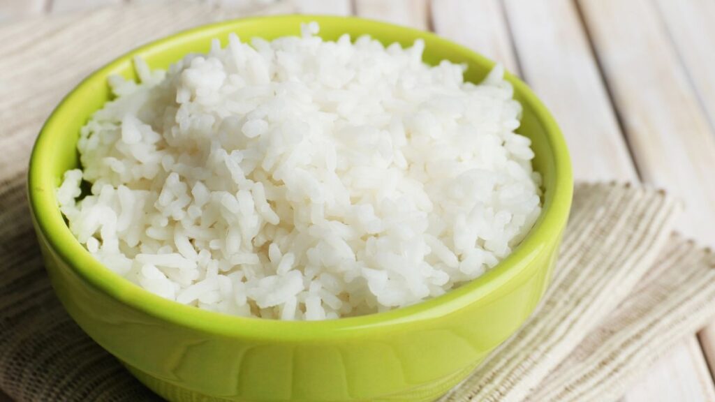 green bowl white rice