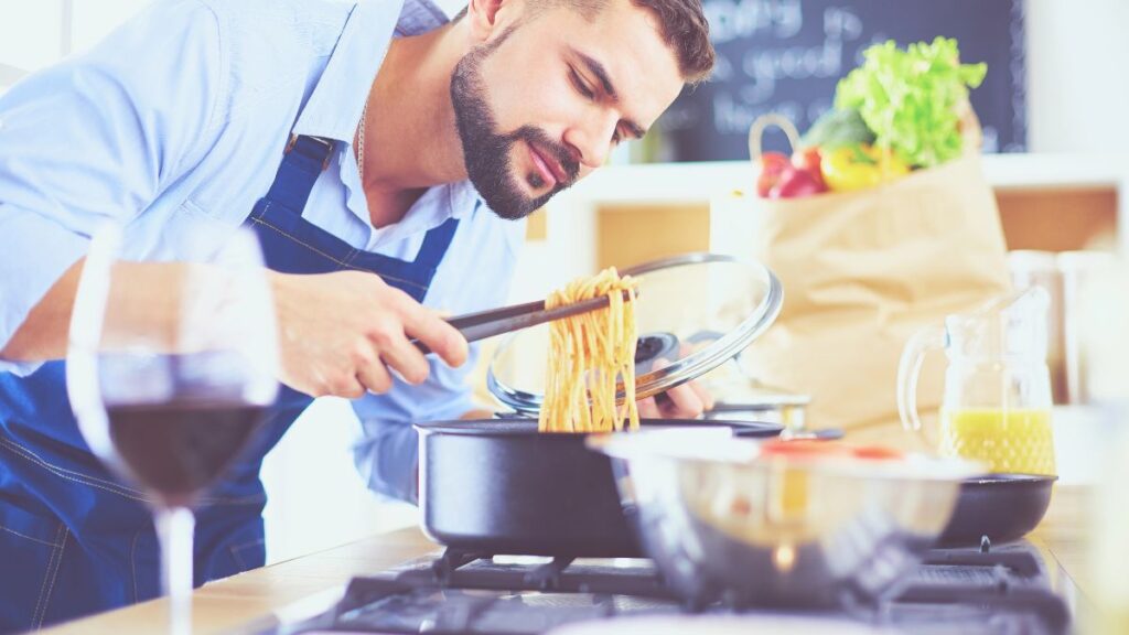 man making pasta