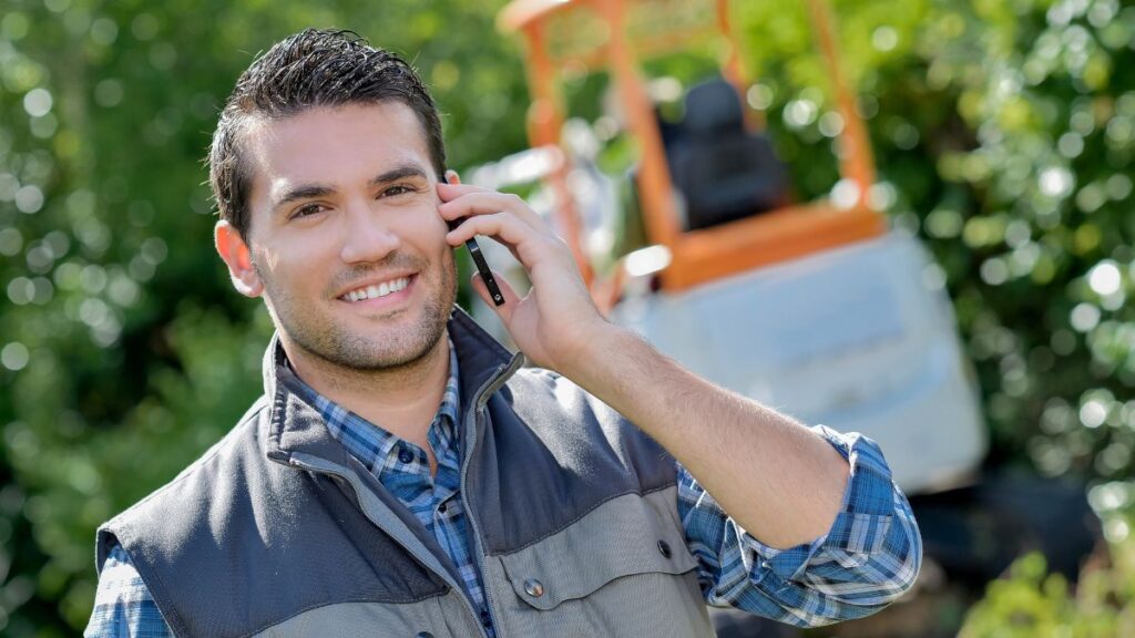 man smiling on phone