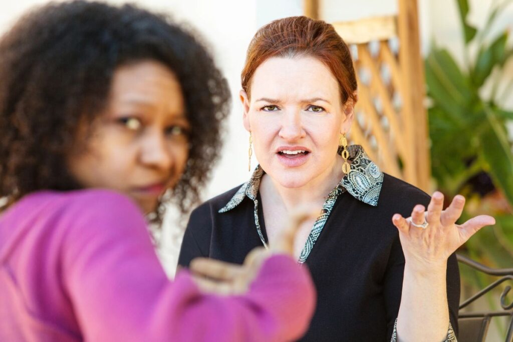 woman looking annoyed