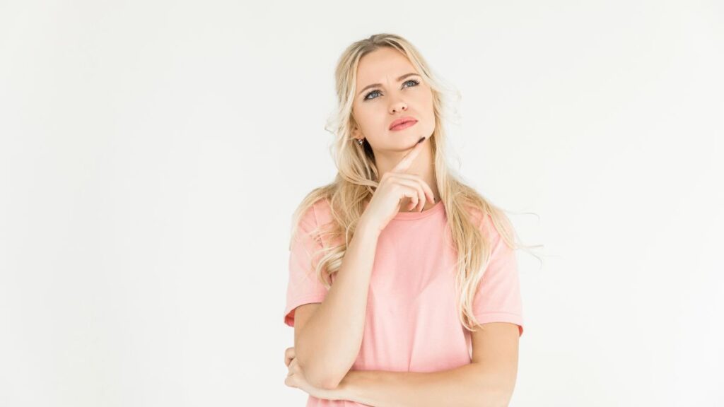 woman thinking and looking up