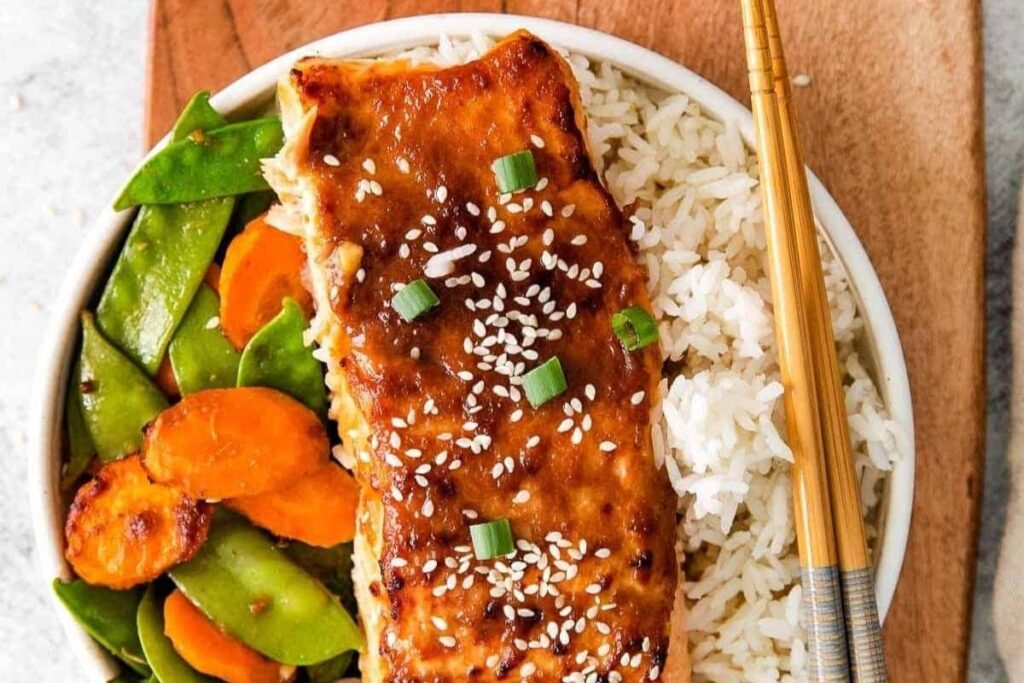 Air Fryer Miso Salmon And Vegetables