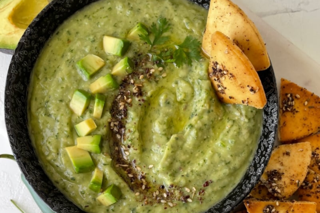 Avocado Cilantro Garlic Hummus 