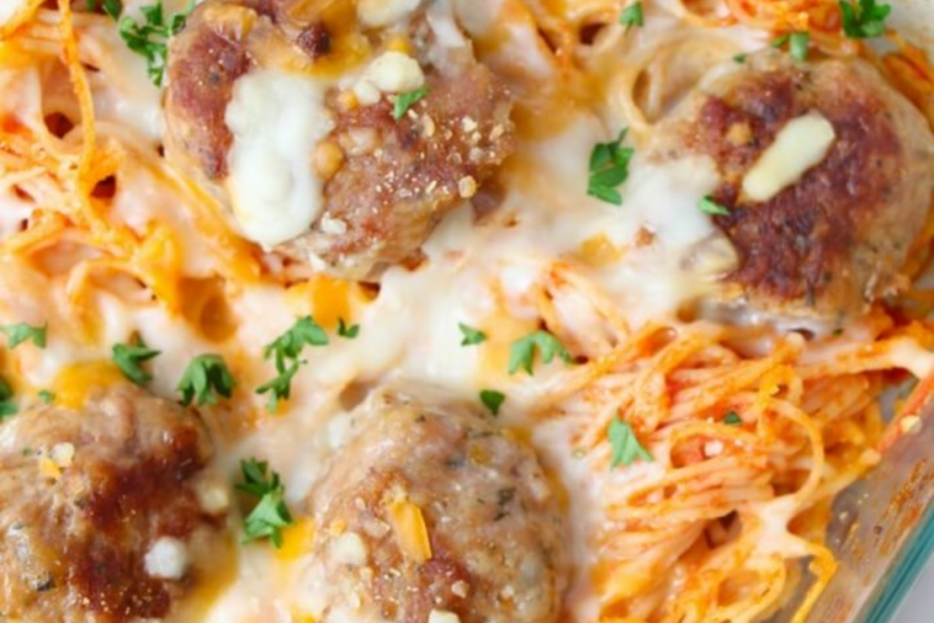 Baked Spaghetti & Meatballs 