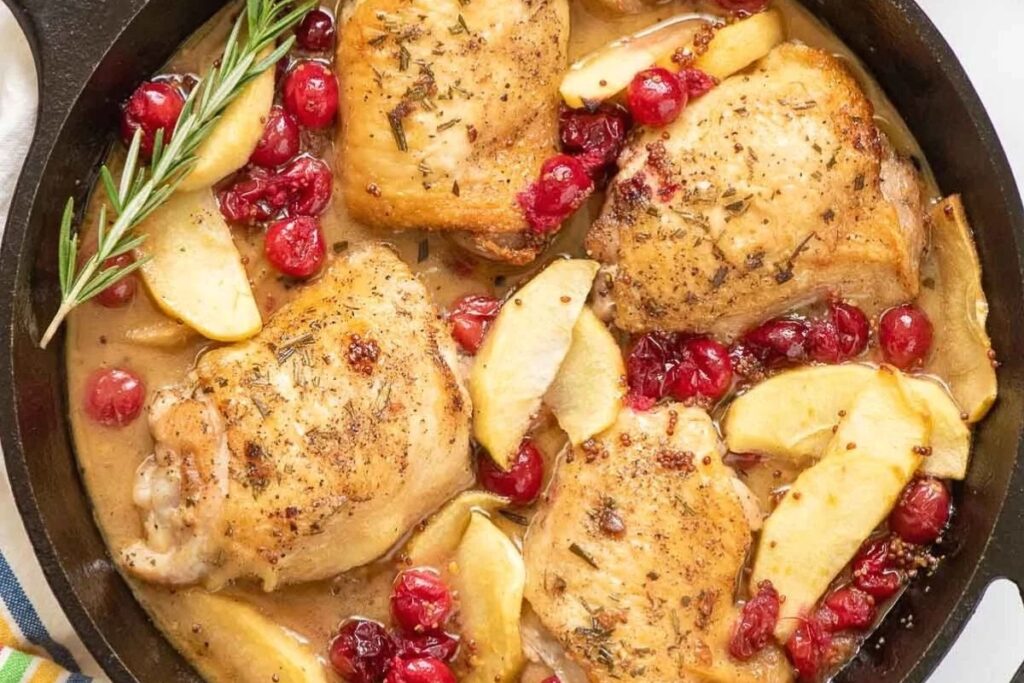 Cranberry Apple Skillet Chicken 