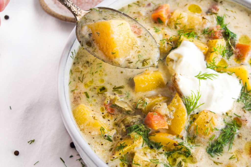 Creamy Polish Dill Pickle Soup (Zupa Ogorkowa) 