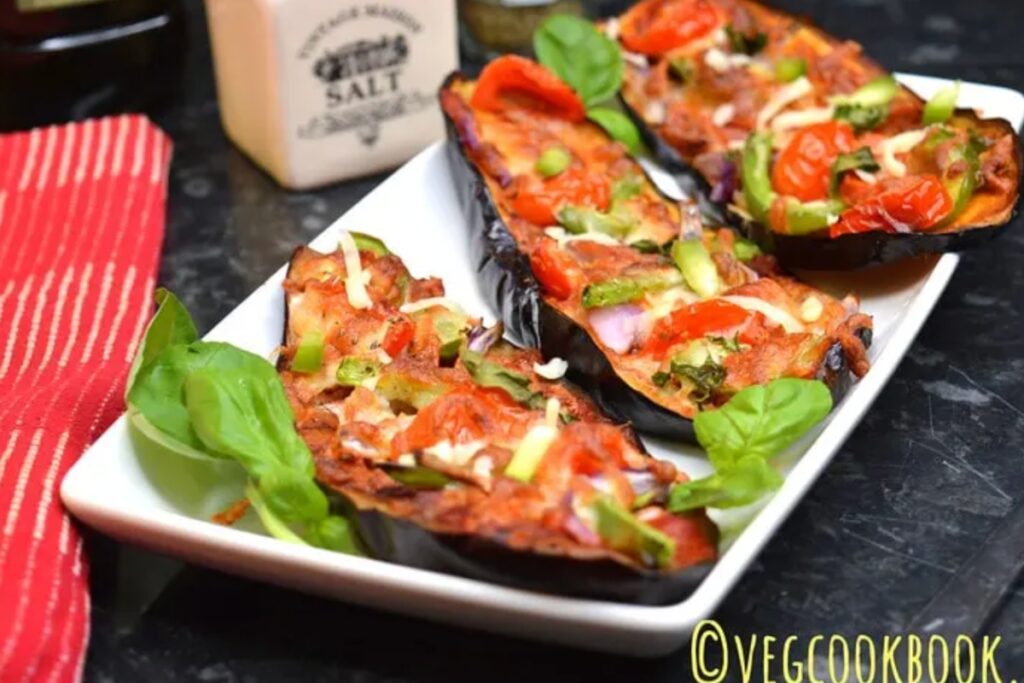 Easy Air Fryer Eggplant (Aubergine) Pizza Slices