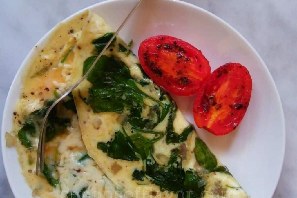 Easy Spinach Omelette Recipe with Cheese