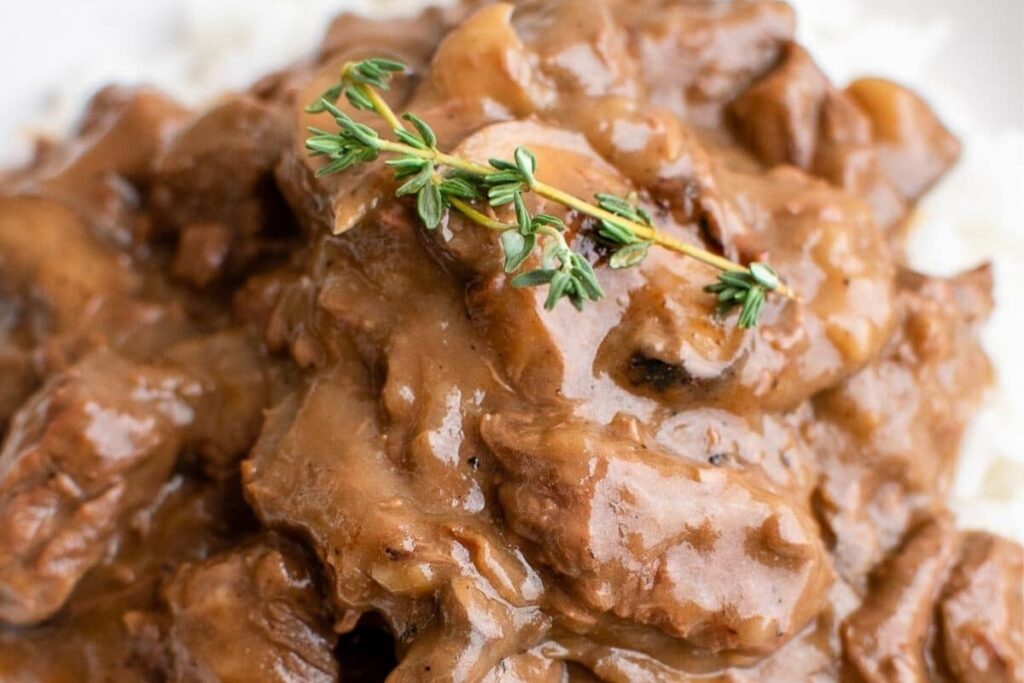 Easy Tender Beef Tips With Mushroom Gravy