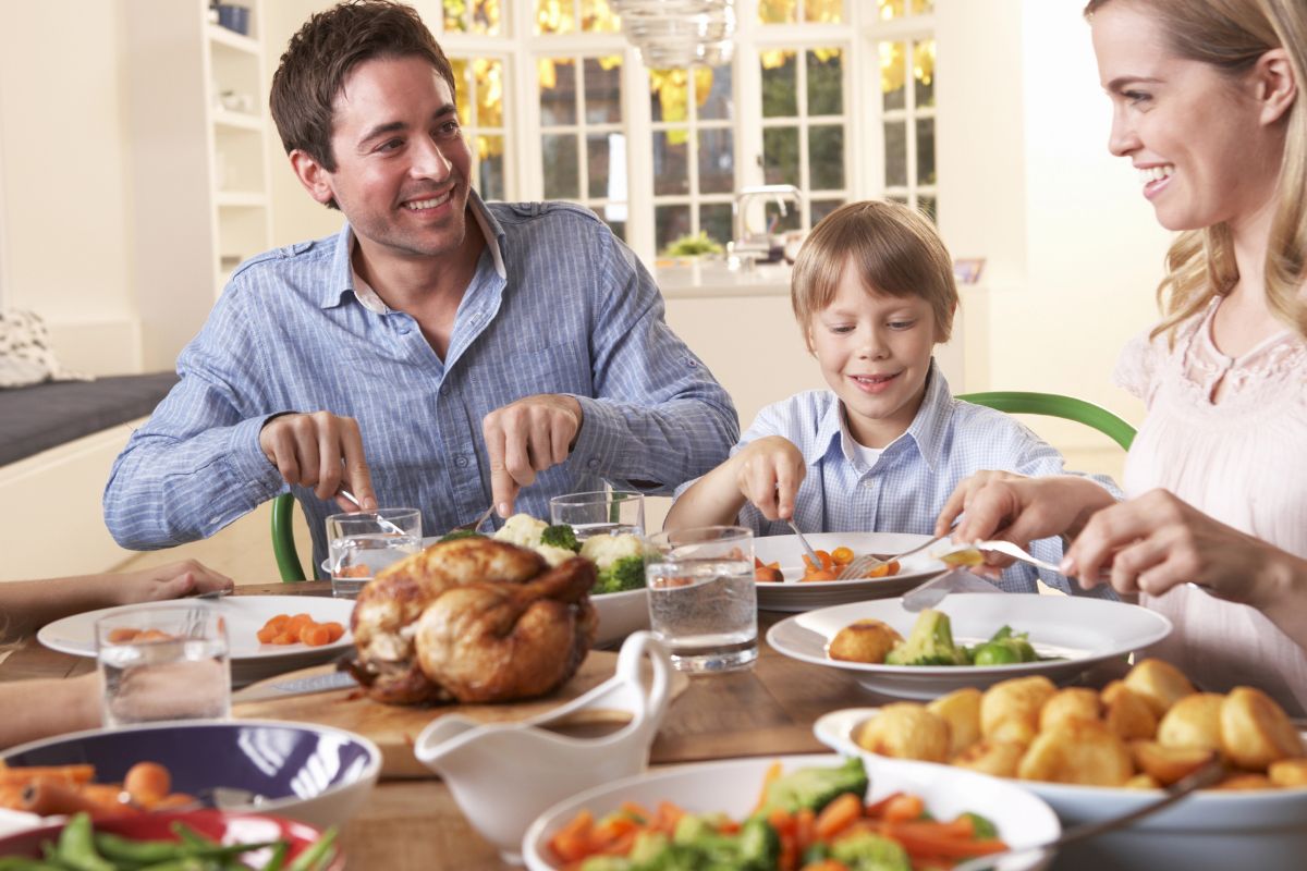 Family having dinner