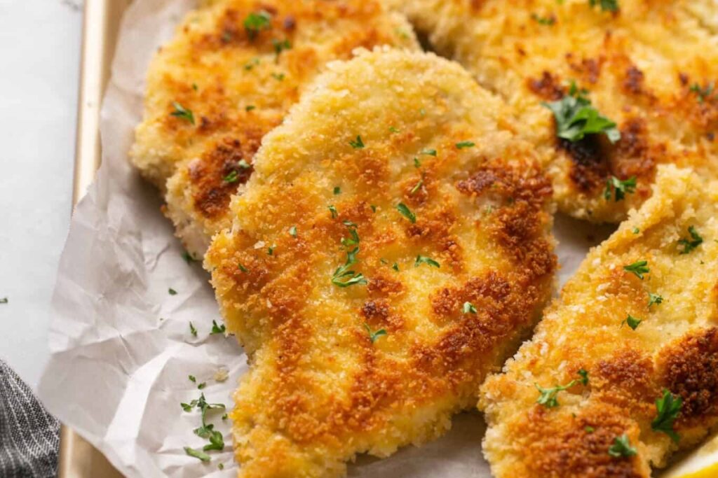 Good & Crispy Panfried Healthy Chicken Schnitzel