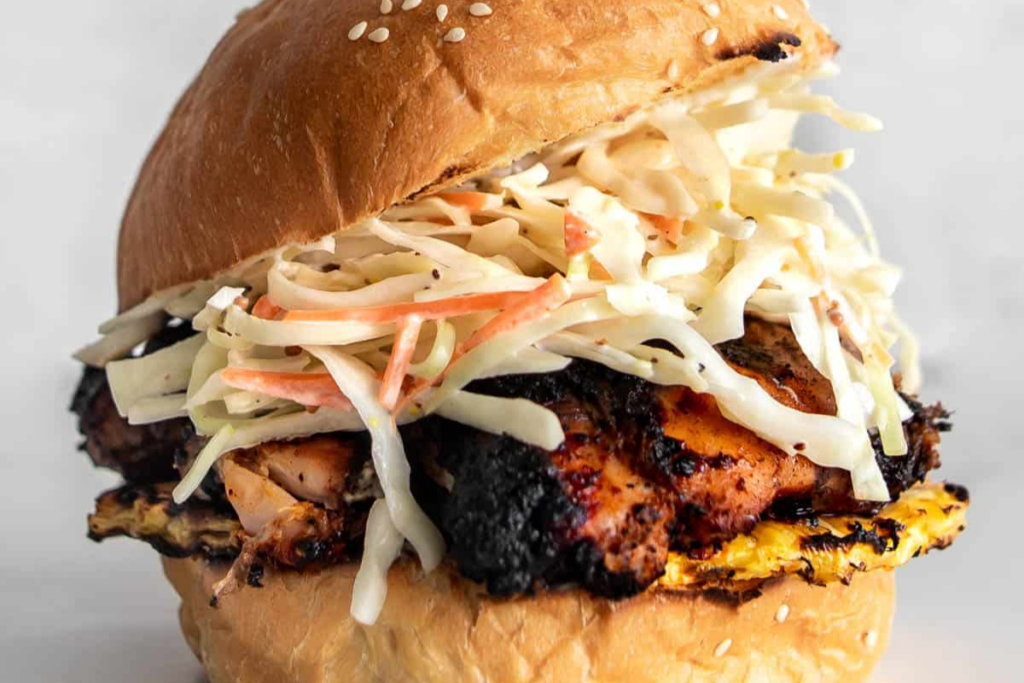 Grilled Jerk Chicken Sandwiches With Grilled Pineapple 