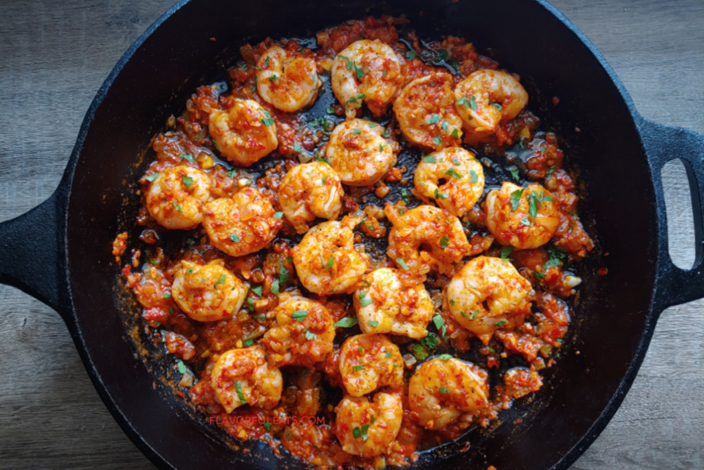 Harissa Shrimp Skillet